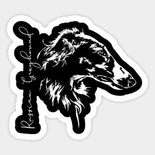 Funny Proud Russian Greyhound dog portrait Sticker